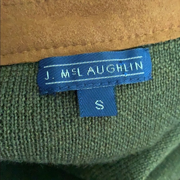 J. MCLAUGHLIN Merino Wool Suede Trim Zip Cardigan - Picture 5 of 6
